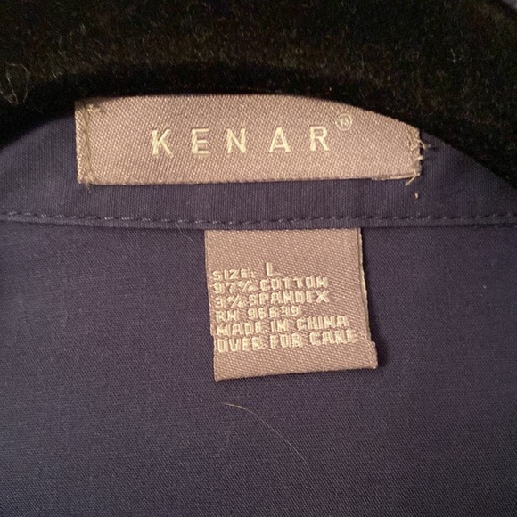 Kenar Long Sleeve french cuff Slate Blue cotton/spandex button front shirt - Picture 6 of 7
